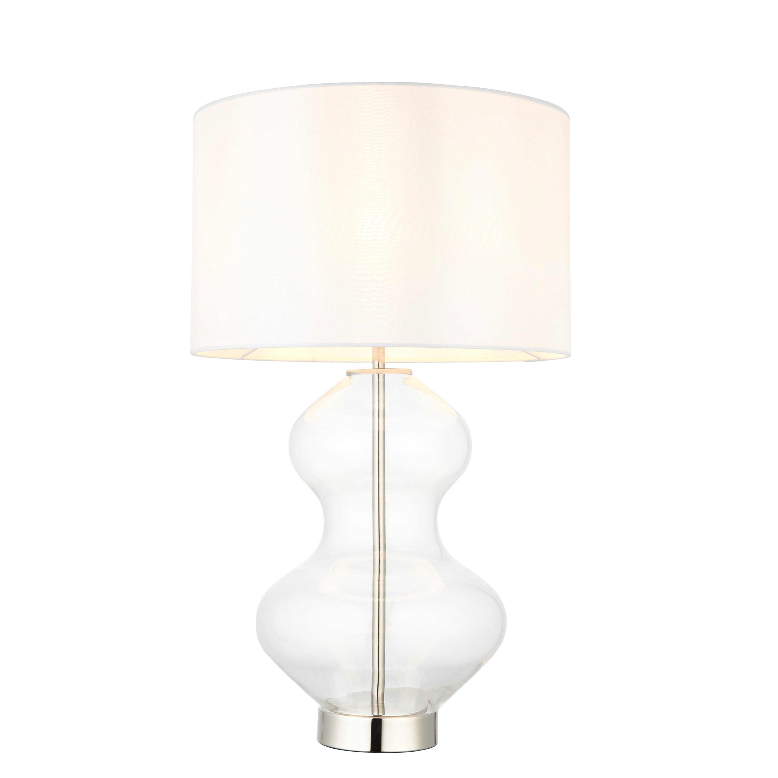 Tyro Brass & Clear Hourglass Shaped Table Lamp